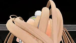 Blue Archive Ichinose Asuna Undress Dancing Hentai Blonde Bunny Girl Big Boobs Mmd 3d Yellow Clothes