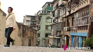 Japanese Beauty Sucks and Rides Big Natural Tits Beast!