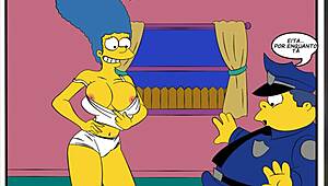 Hey, check this wild cartoon parody of The Simpsons with cop action!