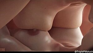 Animated 3d lesbian yuri kissing hentai