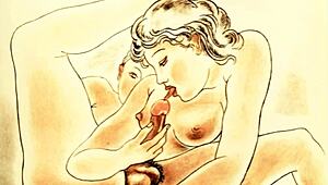 Curious about vintage erotic drawings with a retro anime twist?