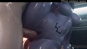 Pulverizan vagina de Widowmaker Overwatch con monster cock.