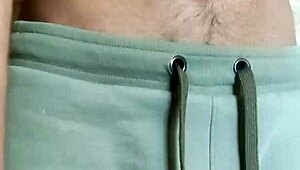 Gay Fag Plays with Navel and Cums!