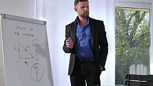 Math lesson with slutty Rebecca Volpetti turns into wild DP action