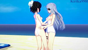 Miku and laura play lesbian in 3d cartoon outfits! 😘