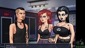 Gamer and rocker chick perfect combo in anime game