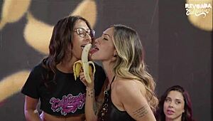 Horny hotties in California participate in deepthroat challenge