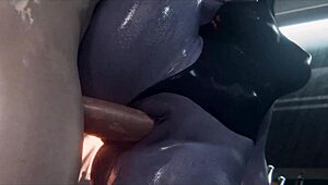 Pulverizan vagina de Widowmaker Overwatch con monster cock.