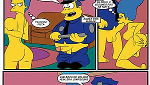 Hey, check this wild cartoon parody of The Simpsons with cop action!