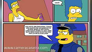Hey, check this wild cartoon parody of The Simpsons with cop action!