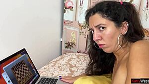 fucking a gamer girl in every hole with anal creampie action