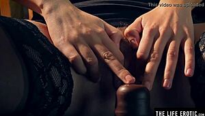 she smears cream on her tits and pussy