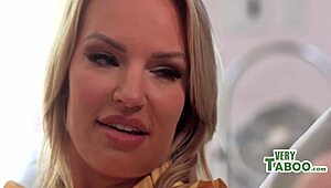 In the house, the man gets steak while the woman enjoys cock from father-in-law and uncle