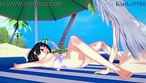 Miku and laura play lesbian in 3d cartoon outfits! 😘