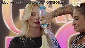 Horny hotties in California participate in deepthroat challenge