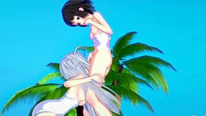 Miku and laura play lesbian in 3d cartoon outfits! 😘