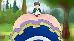 Aqua's short skirt sparks a steamy MILF parody adventure