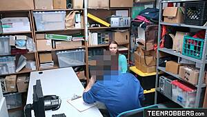 hottie redhead thief caught and punished at work by police