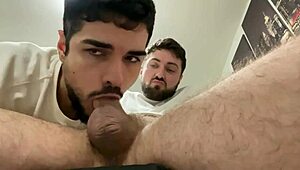 a guy receives the best blowjob from his partner