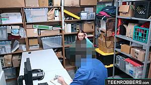 hottie redhead thief caught and punished at work by police