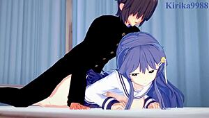 Chiaki Kanda and Kotone Hara in intense hentai creampie