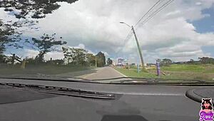 first time banging in a car with a massive cock