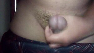Teenage boy masturbates and creampies white milk