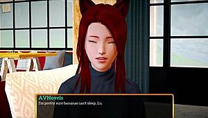 Redhead hentai girl with big tits in erotic family scene 😏