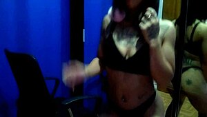 Anjinha Sensualizing In Front Of The Mirror, Touching Herself With Passion