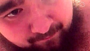 young gay chub enjoys sucking and riding his dildo