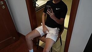 Young Twink Boy Pleasures Himself Using a Cup in Solo Masturbation Session.