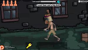 Fuckerman Flash Game Fucks Big Tits with Monster Cock for Facial!