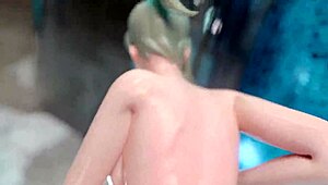 Wet futa 3d bitches bang near pool. They double penetrate in sauna heat.