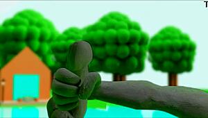 Detailed claymation anime girl masturbates in hentai cartoon