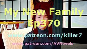 Redhead hentai girl with big tits in erotic family scene 😏