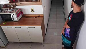 Wow! Cheating with My Husband's Best Friend in Risky Kitchen Sex!