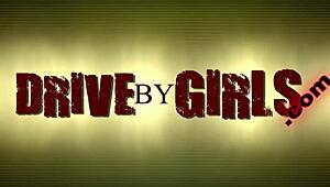 Wow, she's sticking her ass out for a public gang bang in the car!