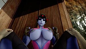Widowmaker's intense blowjob steals the Overwatch scene