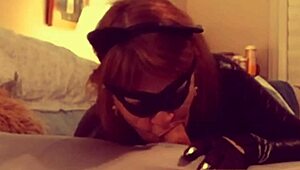 catgranny takes on batman with a wild deepthroat session