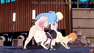 Futurari Fantasy Aqua Ateno Fucks Yor Forger In Foursome Orgy With Vibrator