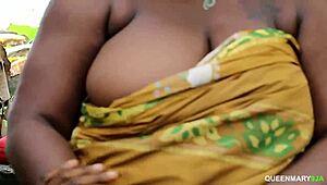 African BBW Whore Fucks Big Black Cock Outdoors