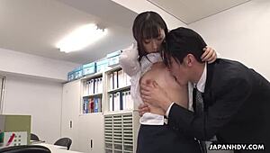 Japanese Girl Tomomi Motozawa Sucks Dick Uncensored at Work