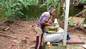 Anime character bent over receives cumshot in doggystyle position