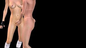 Animated cartoon 3d porn two cute girls lesbian fun kissing rubbing pussy positions