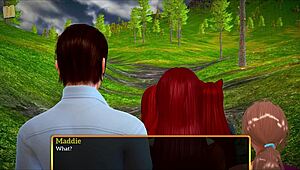 Redhead hentai girl with big tits in erotic family scene 😏