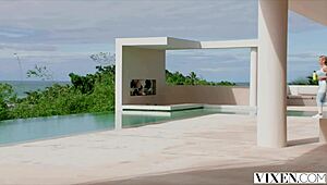 hard-bodied ema works out with gym buddy