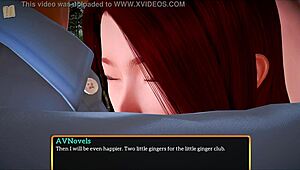 Redhead hentai girl with big tits in erotic family scene 😏