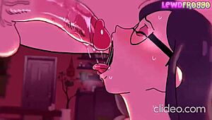 Animated cartoon featuring big ass character