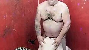 gay bodybuilder muscular belly