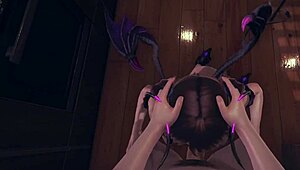 A succubus with big tits snuck up on me in the night for some 3d hentai action